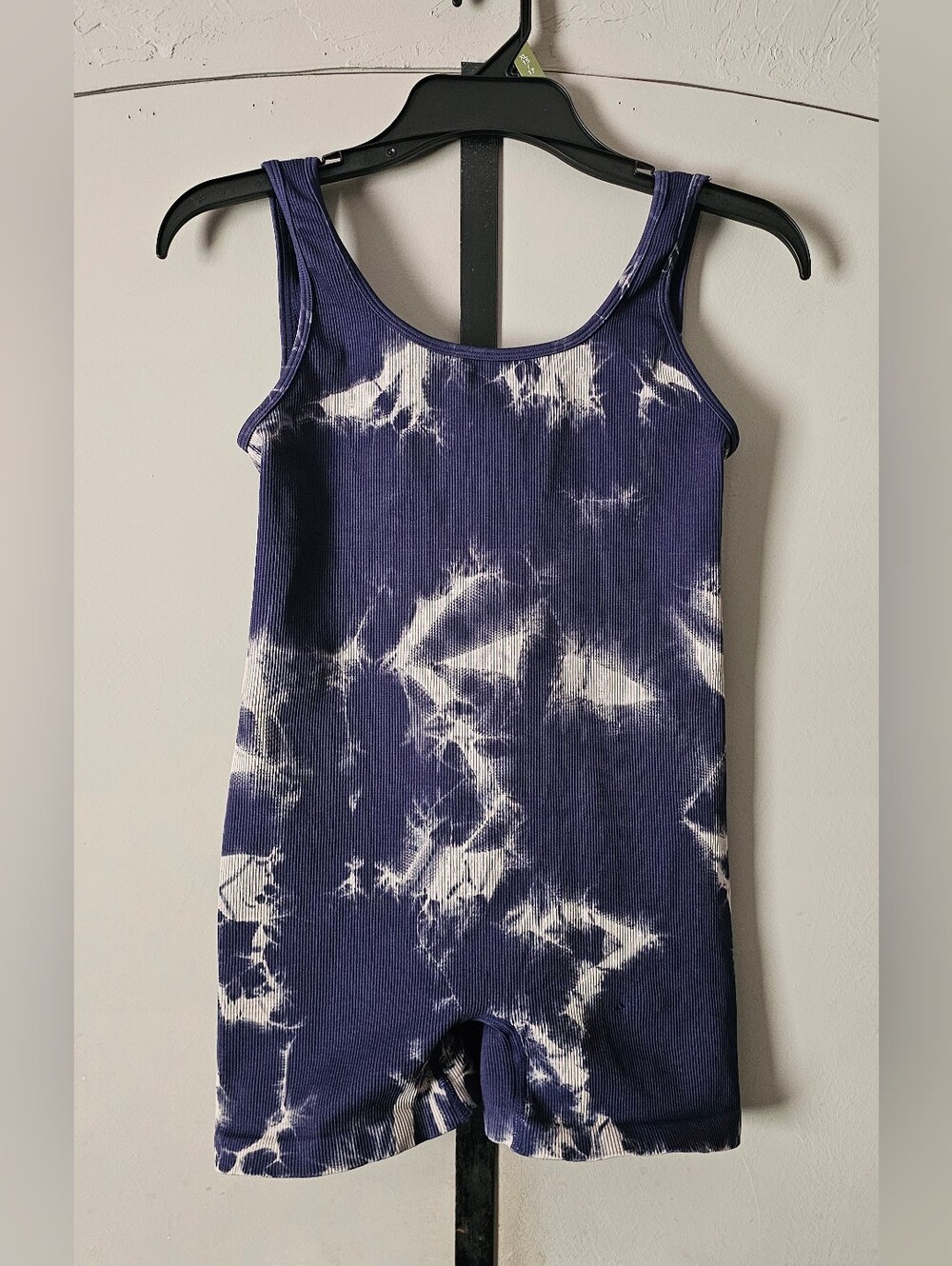 Dark blue & white tye dye romper